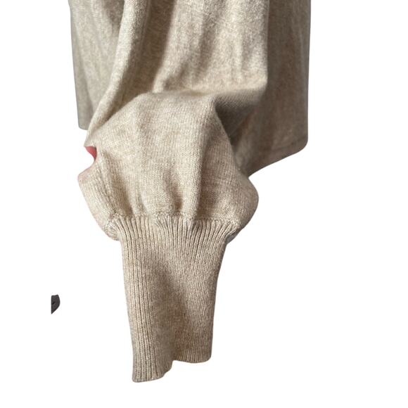 She + Sky Women's M Neutral Cottagecore Mock Neck Balloon Sleeve Knit Sweater - Picture 3 of 8